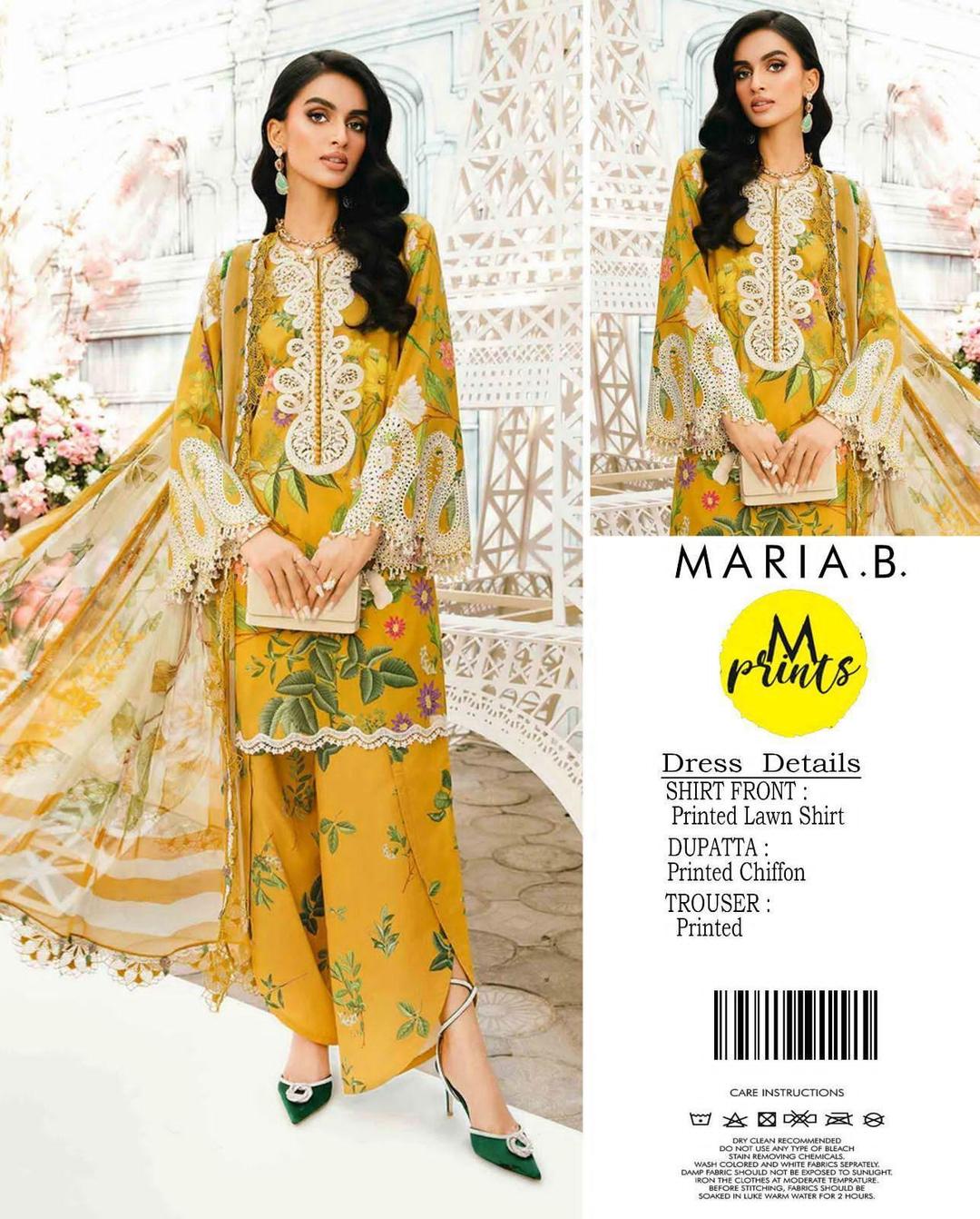 Printed Lawn Suit Yellow Floral Summer Wear
