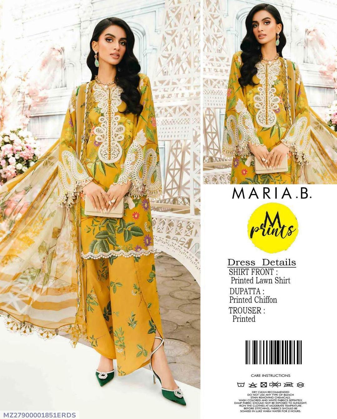 Printed Lawn Suit Yellow Floral Summer Wear